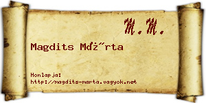 Magdits Márta névjegykártya