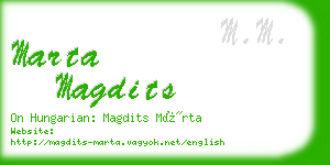 marta magdits business card